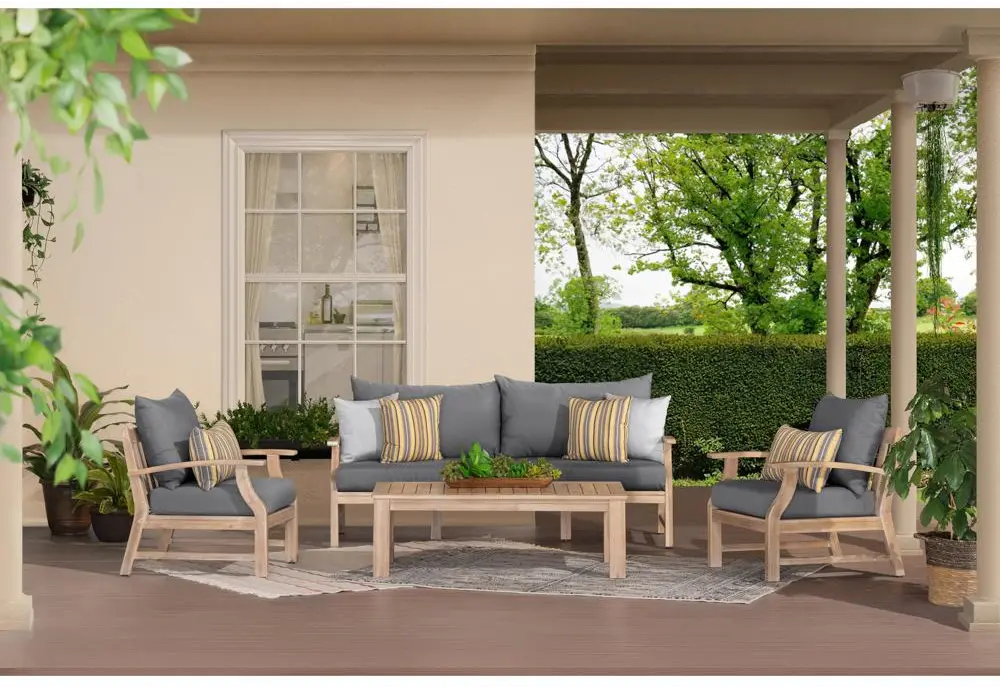 Charcoal Gray 4 Piece Sofa and Club Chair Patio Set - Kooper-1