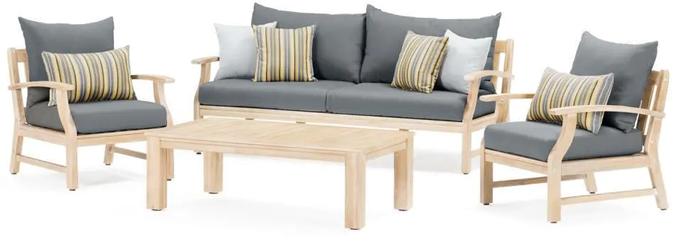 Charcoal Gray 4 Piece Sofa and Club Chair Patio Set - Kooper-2