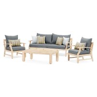 Charcoal Gray 4 Piece Sofa and Club Chair Patio Set - Kooper-2