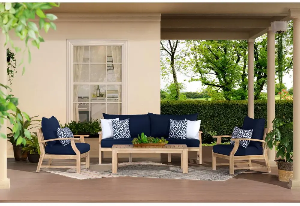 Navy Blue 4 Piece Sofa Patio Set - Kooper-1