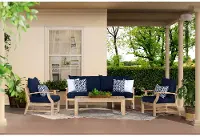 Navy Blue 4 Piece Sofa Patio Set - Kooper