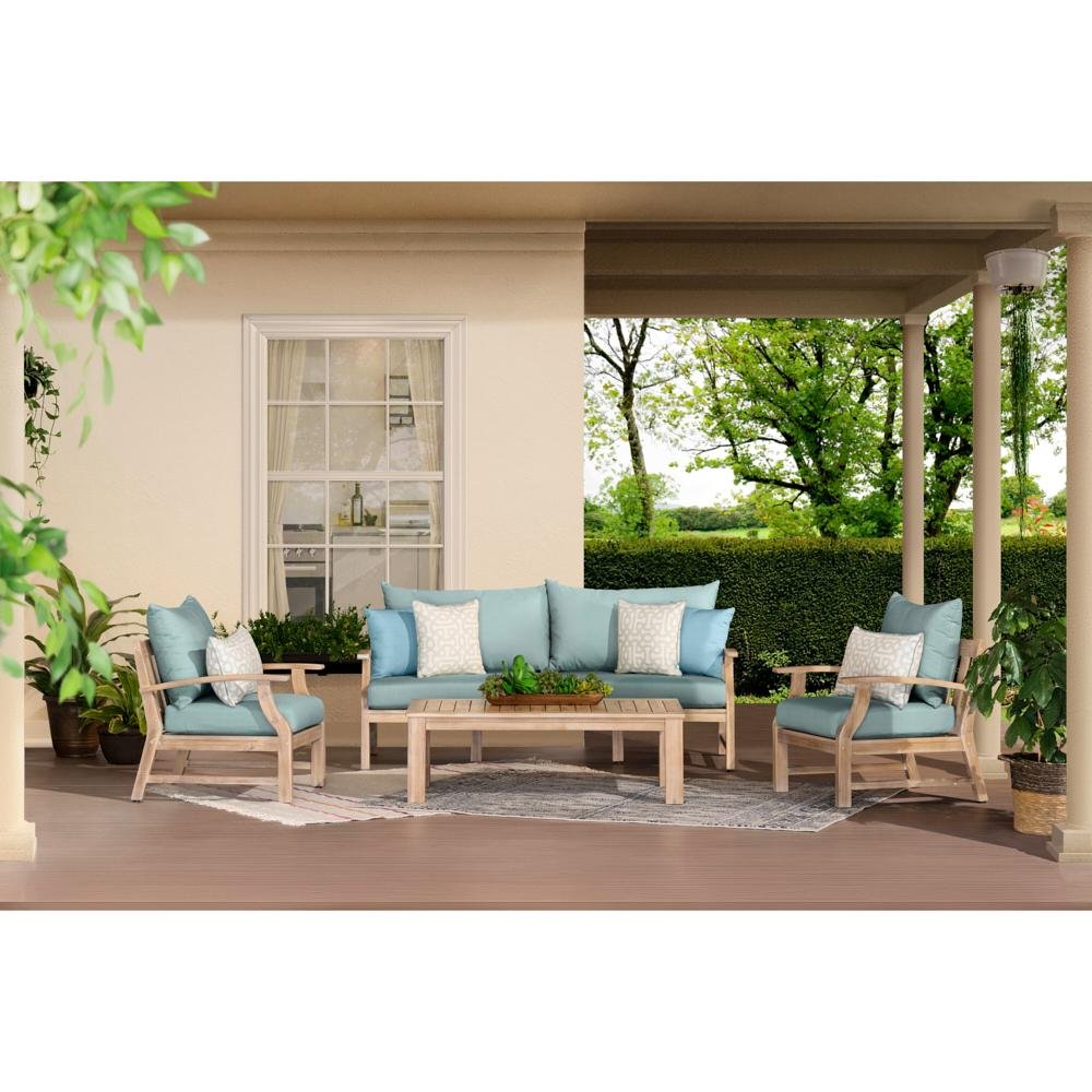 Spa Blue 4 Piece Sofa Patio Set - Kooper-1