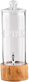 26 Inch Glass and Wood Drink Dispenser