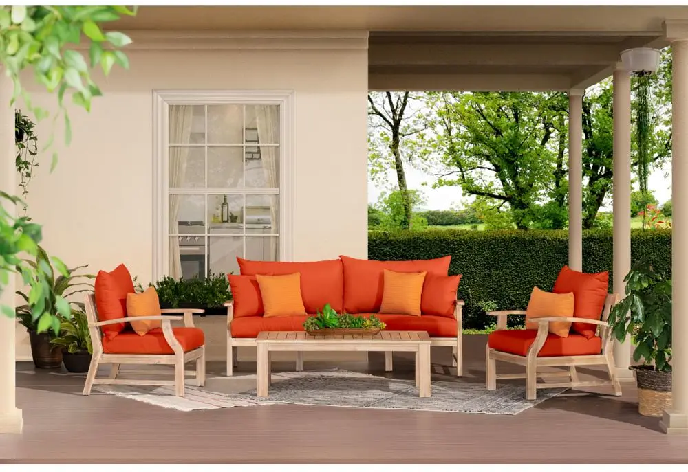 Tikka Orange 4 Piece Sofa Patio Set - Kooper-1