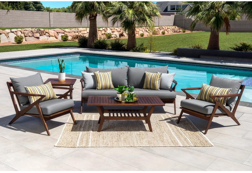 Charcoal Gray 5 Piece Seating Set - Vaughn-1