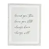 Love You Still Glass and White Wood Wall Plaque