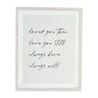 Love You Still Glass and White Wood Wall Plaque