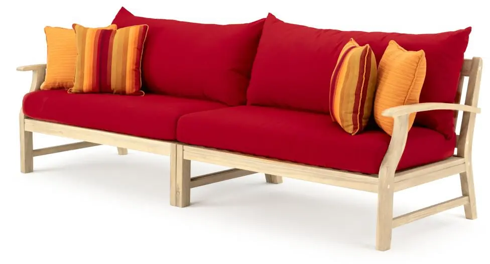 Modern 6 Piece Patio Sectional - Sunset Red-3