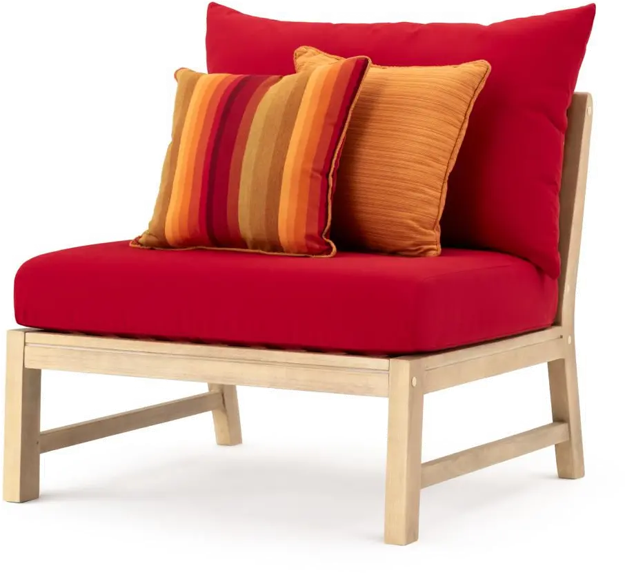 Modern 6 Piece Patio Sectional - Sunset Red-4
