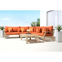 Modern 6 Piece Patio Sectional - Tikka Orange