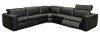 Basalt Black 5 Piece Leather Power Reclining Sectional - Titan