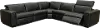 Titan Black Leather 5 Piece Power Reclining Sectional