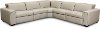 Gray 5 Piece Leather Power Reclining Sectional - Titan