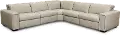 Titan Gray Leather 5 Piece Power Reclining Sectional