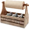 Mango Wood Let's Eat Paper Towel Holder and Caddy