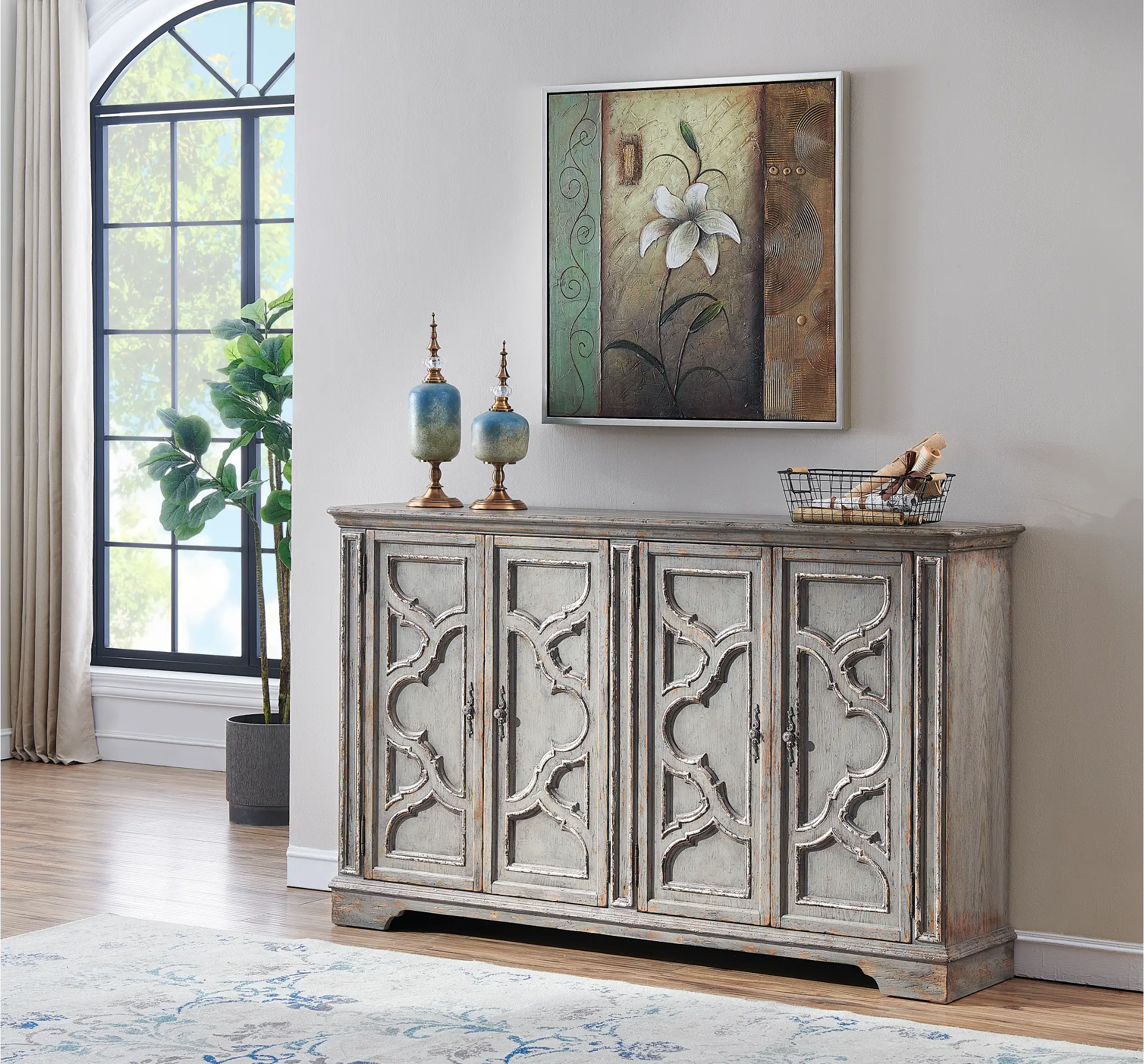 Payton Gray 4 Door Sideboard-1