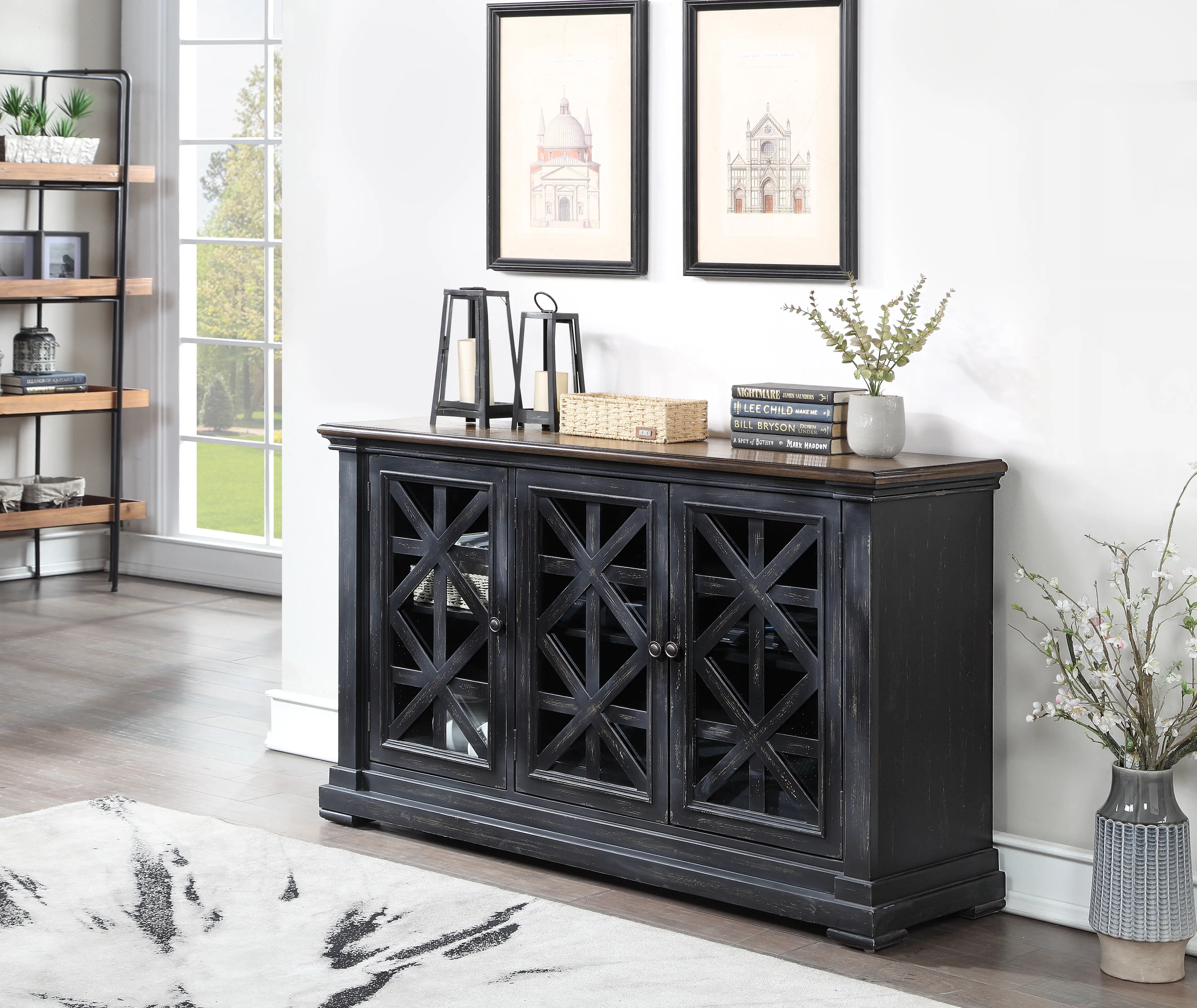 Gates Black 3 Door Credenza-1