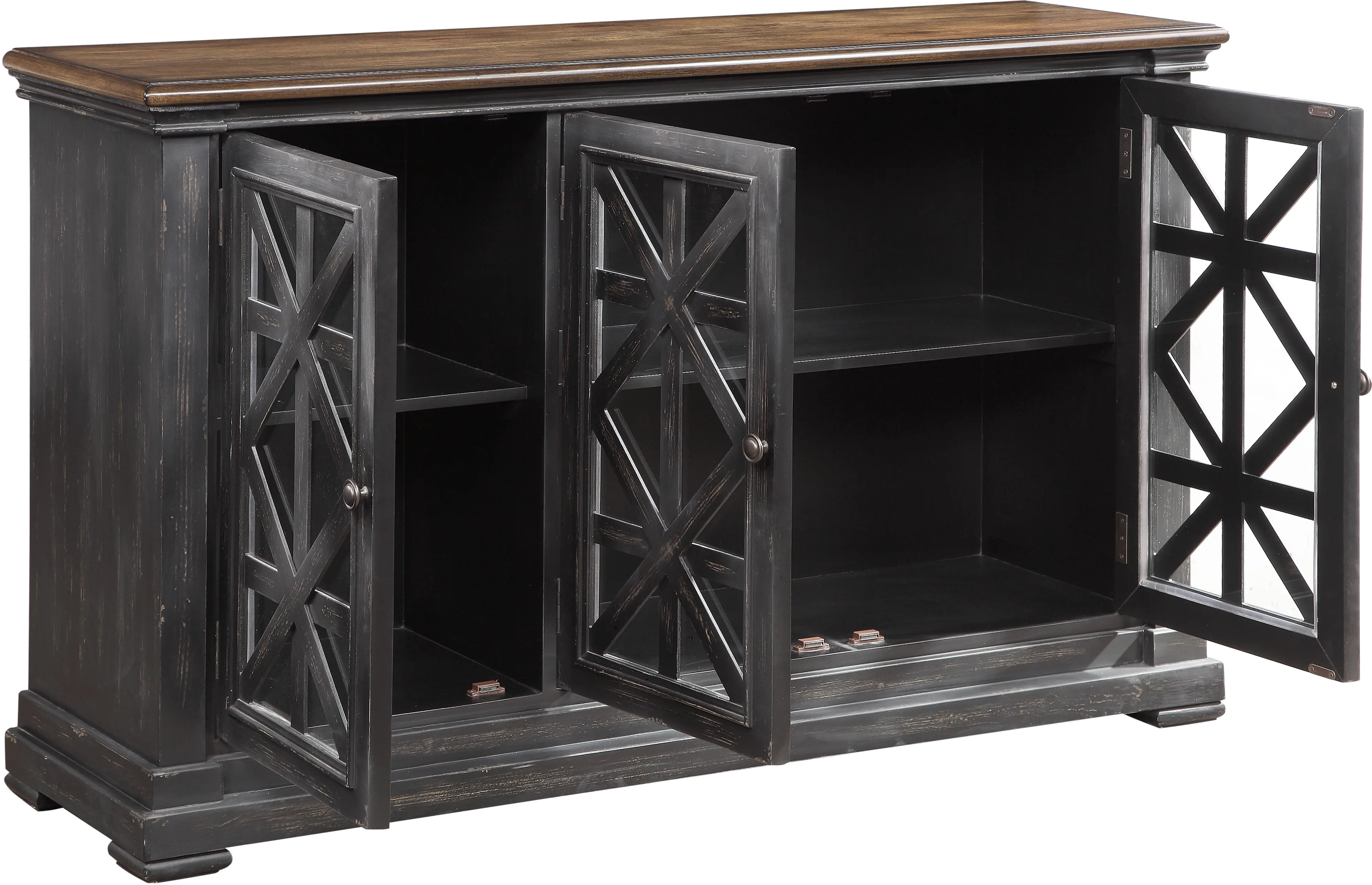 Gates Black 3 Door Credenza-4