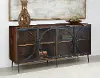 Clearance Wood and Iron 4 Door Sideboard - Jadu
