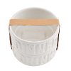 White Dinner and Drinks Ceramic Pet Bowls (Set of 2)