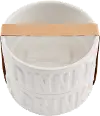 White Dinner and Drinks Ceramic Pet Bowls (Set of 2)