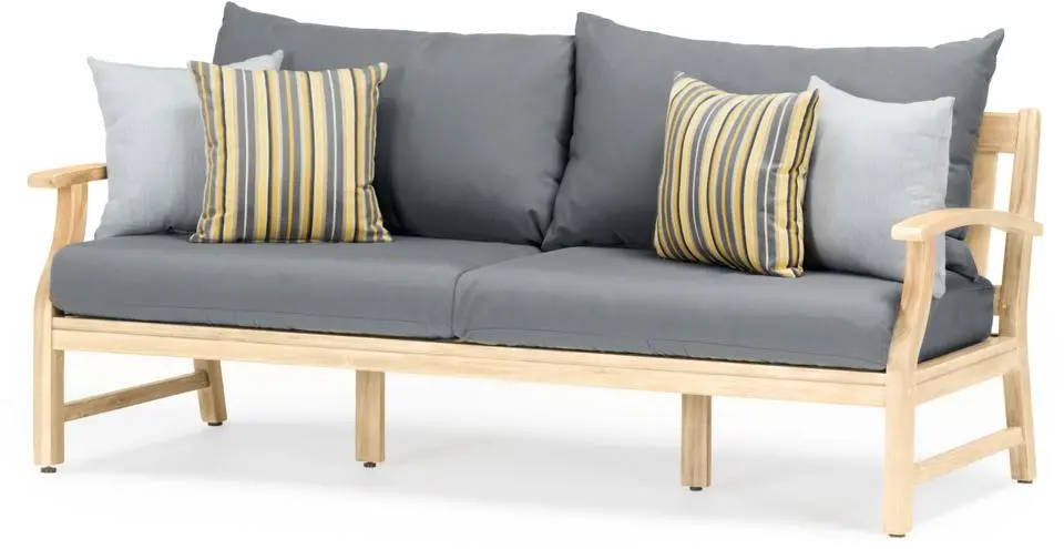 Modern 7 Piece Sofa and Club Chair Patio Set - Charcoal Gray-3