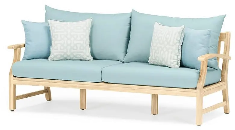 Modern 7 Piece Sofa and Club Chair Patio Set - Spa Blue-3