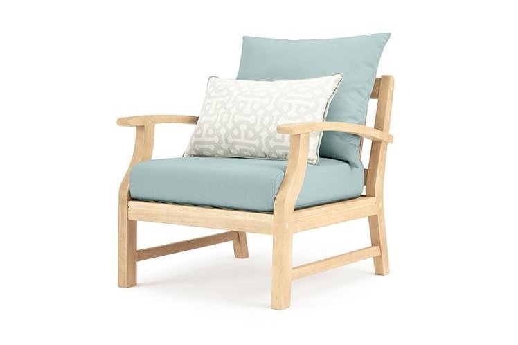 Modern 7 Piece Sofa and Club Chair Patio Set - Spa Blue-4