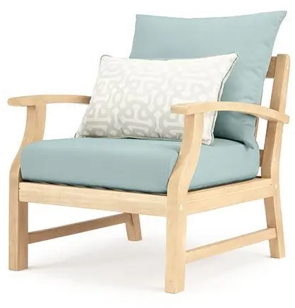 Modern 7 Piece Sofa and Club Chair Patio Set - Spa Blue-4