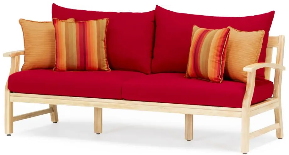 Modern 7 Piece Sofa and Club Chair Patio Set - Sunset Red-3