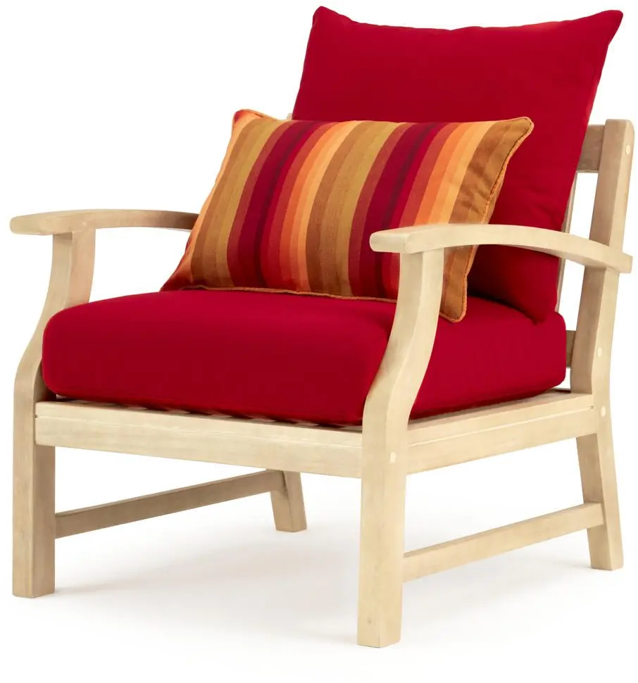 Modern 7 Piece Sofa and Club Chair Patio Set - Sunset Red-4