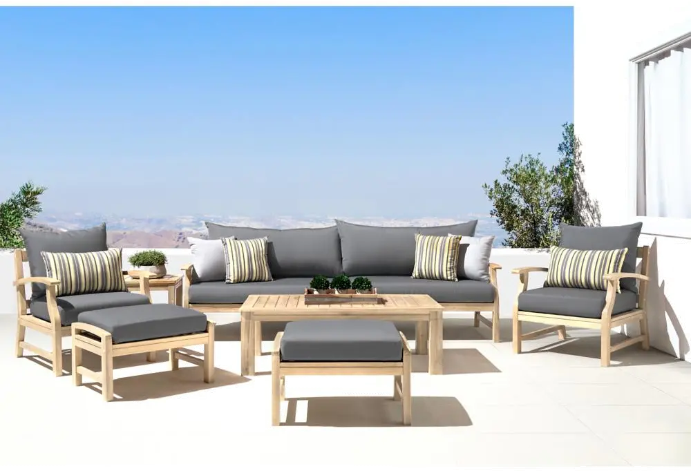 Gray 8 Piece Patio Set with Sofa-1