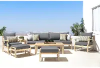 Gray 8 Piece Patio Set with Sofa