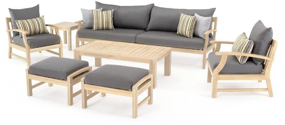Gray 8 Piece Patio Set with Sofa-2