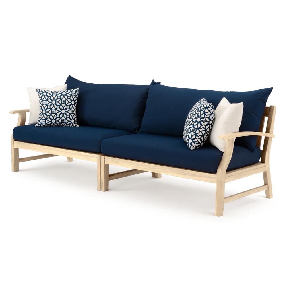 Modern 8 Piece Patio Set with Sofa - Navy Blue-3