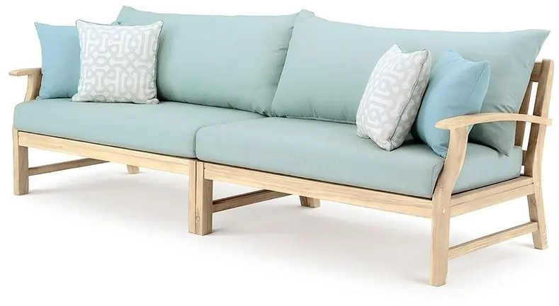 Modern 8 Piece Patio Set with Sofa - Spa Blue-3