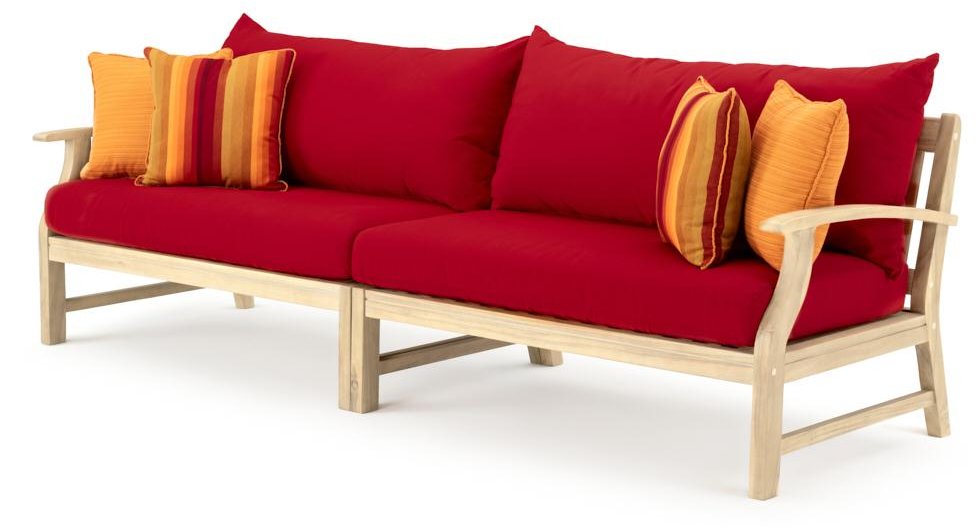 Modern 8 Piece Patio Set with Sofa - Sunset Red-3