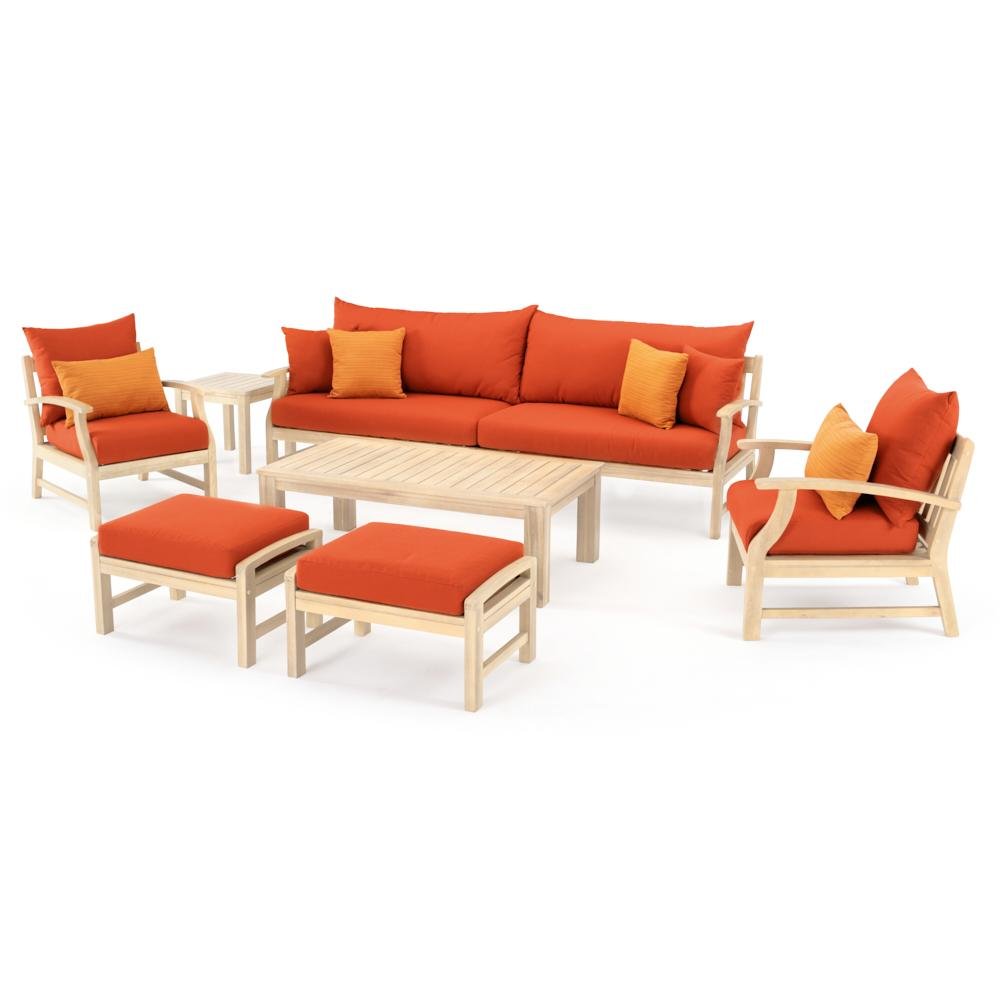 Modern 8 Piece Patio Set with Sofa - Tikka Orange-2