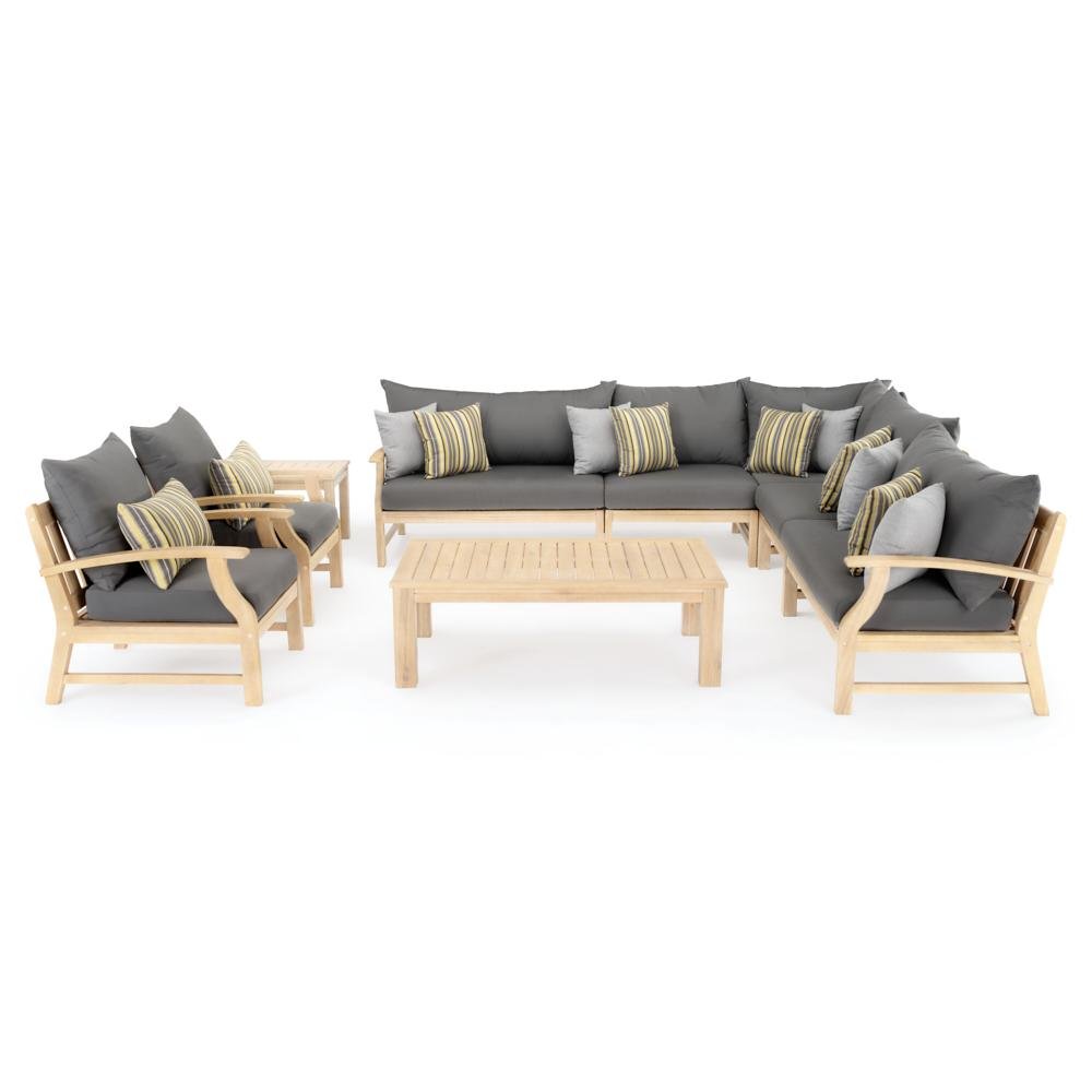 Charcoal Gray 9 Piece Patio Chat Set - Kooper-2