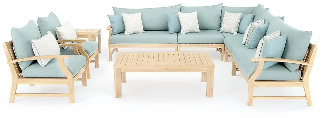 Spa Blue 9 Piece Patio Chat Set - Kooper-2