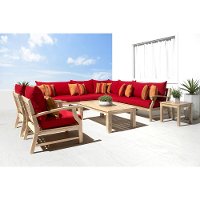 Sunset Red 9 Piece Patio Chat Set - Kooper