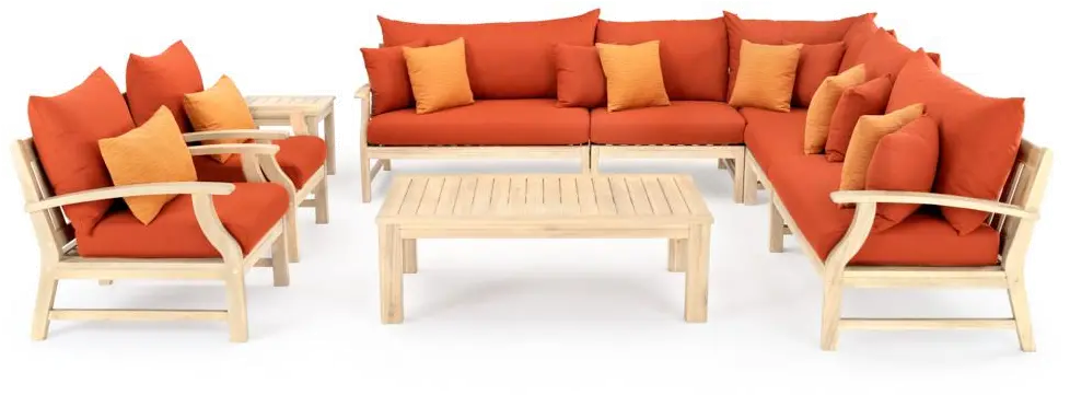 Tikka Orange 9 Piece Patio Chat Set - Kooper-2
