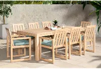 Contemporary 9 Piece Dining Set - Spa Blue