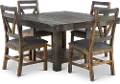 Loft Rustic Pine 5 Piece Dining Room Set