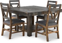 Loft Rustic Pine 5 Piece Dining Room Set