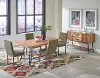 Carson Walnut and Green 5 Piece Dining Room Set
