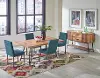 Carson Walnut and Teal 5 Piece Dining Room Set