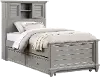 Harbor Hut Gray Twin Bookcase Bed with Trundle