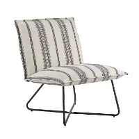Casual Cream and Black Stripe Armless Accent Chair - Kenny
