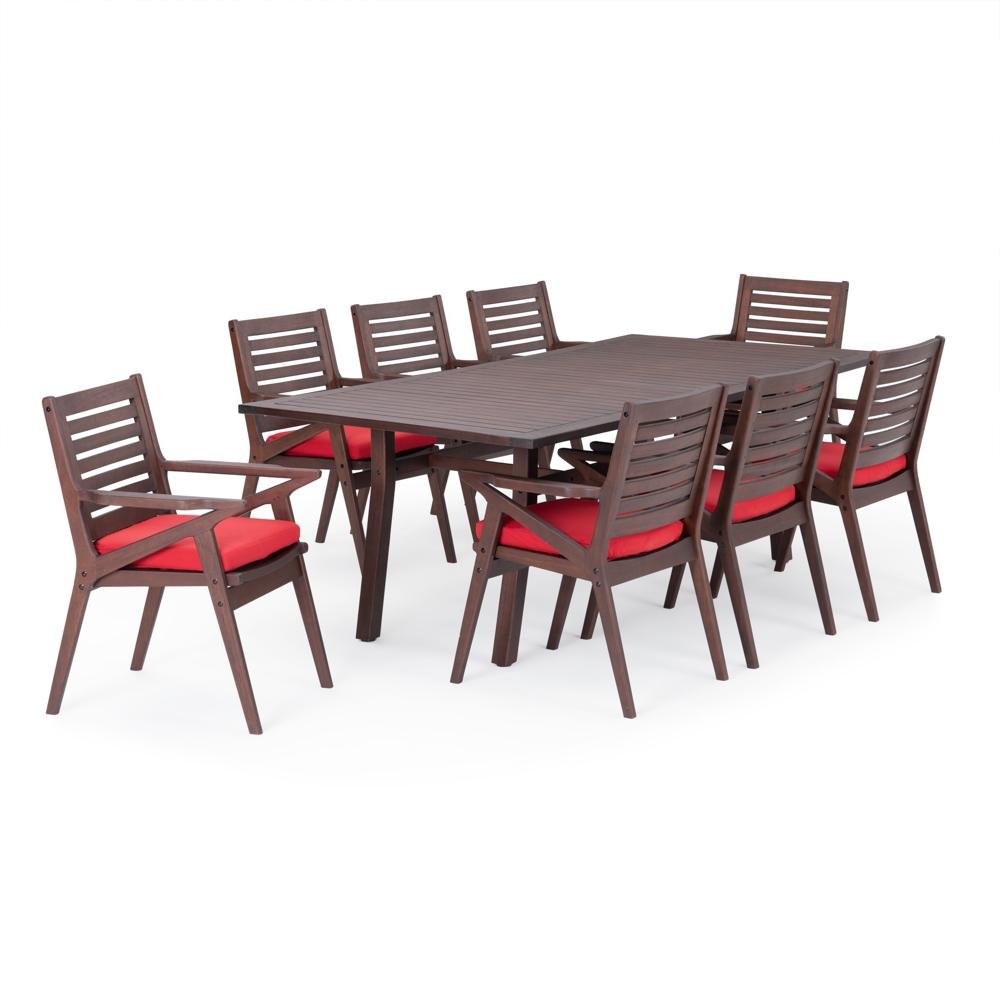 Sunset Red 9 Piece Patio Dining Set - Vaughn-2